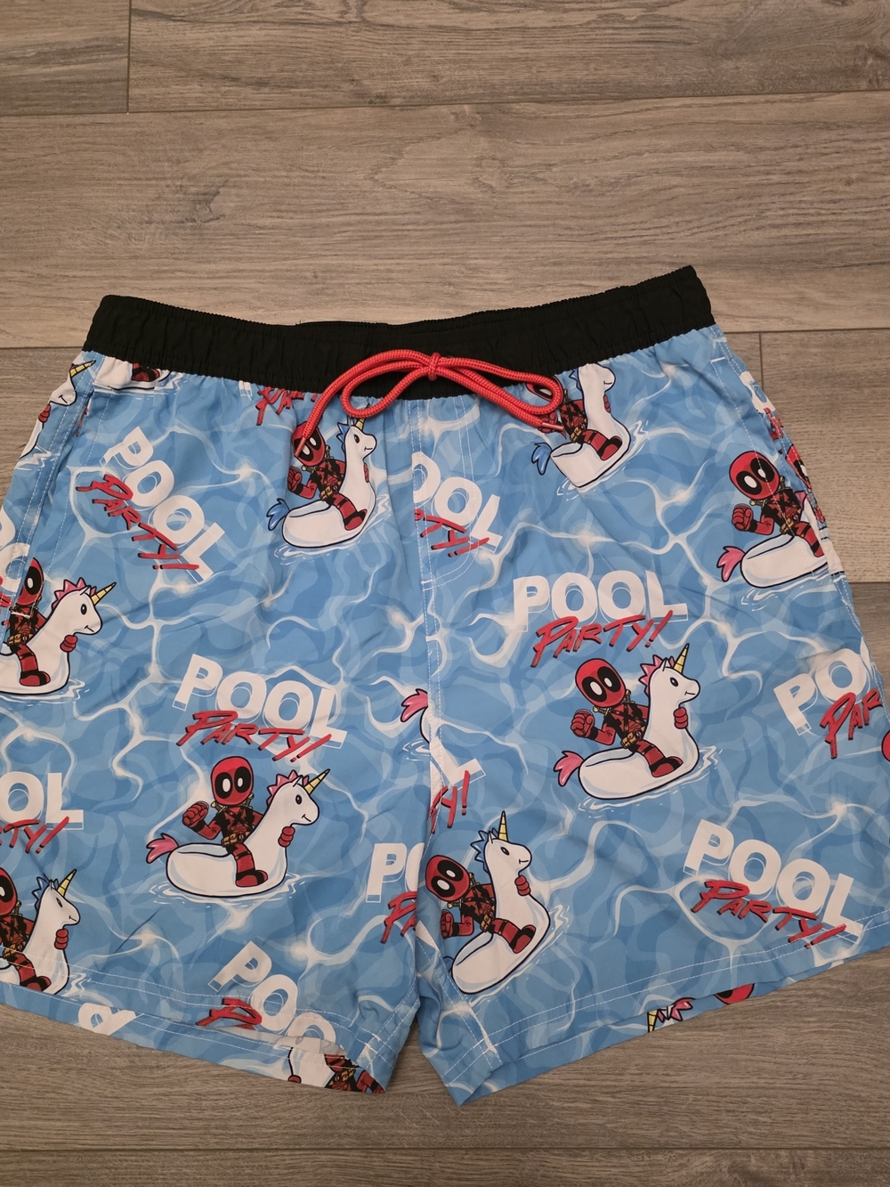 Men’s Swim Trunks (Marvel Deadpool) Size XXL Drawstring Tie Elastic Waistband